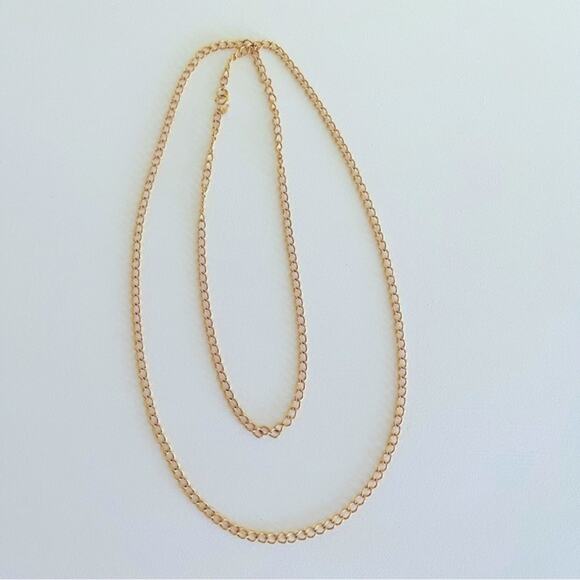 Vtg 54" CROWN TRIFARI Chain Link Necklace Gold Tone Spring Closure - Picture 2 of 6
